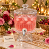 Brilliant Glass Juice Dispenser - Fluted Design with Tap