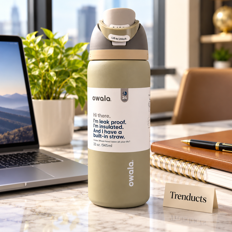 Owala FreeSip 32oz Water Bottle - Taupe & White