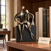 Two-Figure Abstract Sculpture - Bronze-Tone Couple