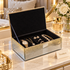 Mirrored Storage Box - Silver Finish with Gold Leaf Lid
