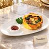 Symphony Vortex Dipping Dish - White Oval Snack Plate