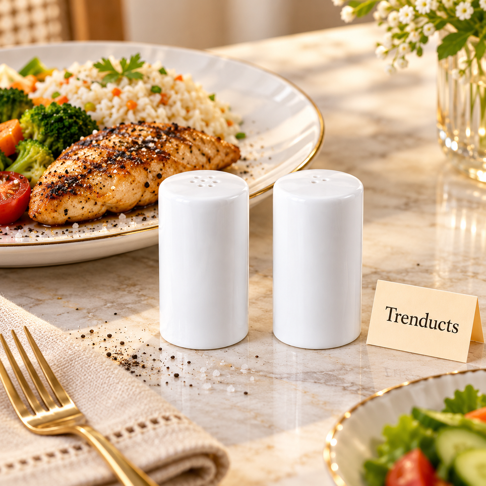 Brilliant Salt and Pepper Shakers - White Cylinder Pair