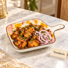 Brilliant Square Platter 9 Inch - Pink Floral Handle