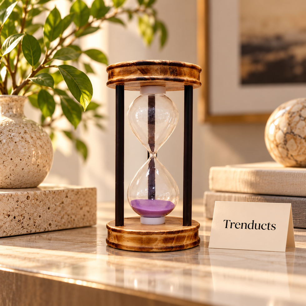 10 Minute Hourglass Sand Timer with Rustic Wood Finish Frame