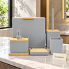 Gray Acrylic Bathroom Set - Bamboo Accents, 6 Piece