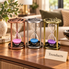 15 Minute Metal Hourglass Sand Timer with Embossed Antique Frame