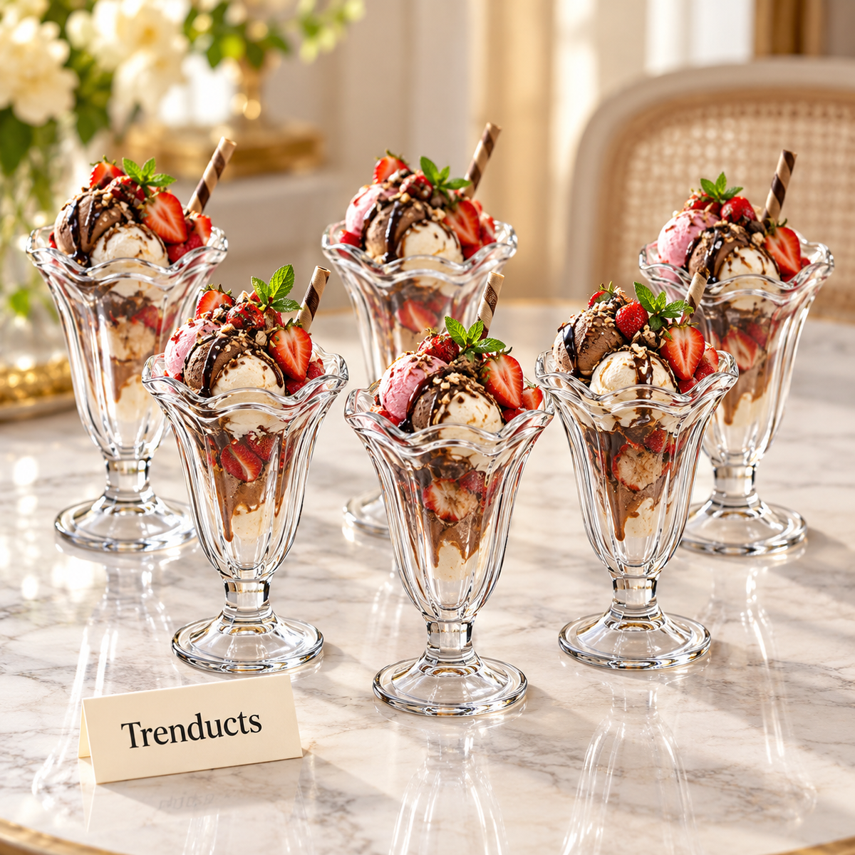 Danny Home Ice Cream Glass Set - 6 Pcs Sundae 230ml