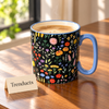 Danny Home Wildflower Mug 450ml - Black Porcelain