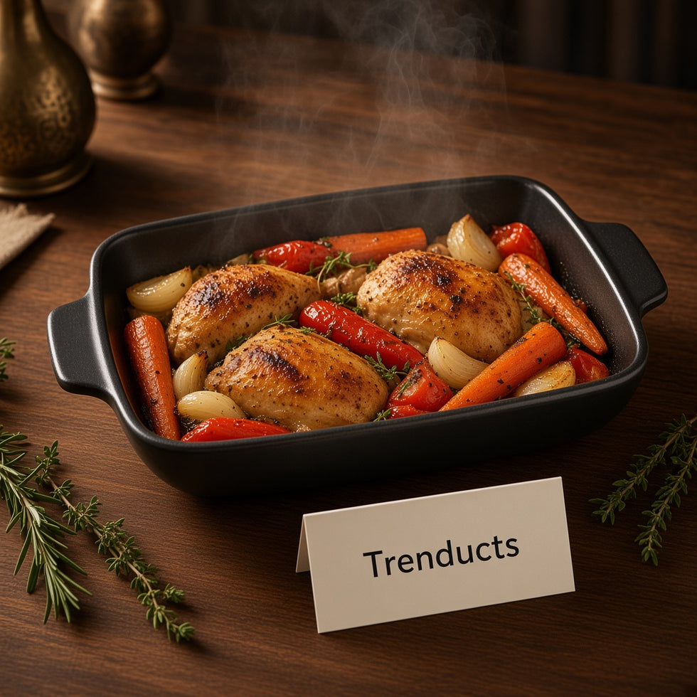 Danny Home Ceramic Rectangular Baking Dish - Black