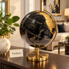 Luxury World Globe - Black & Gold Decor Globe, 25 cm