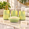 Brilliant 4 Piece Bathroom Set - Dark Green Sunflower