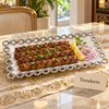 Brilliant Rectangular Plate 15 Inch - Silver Circle Edge