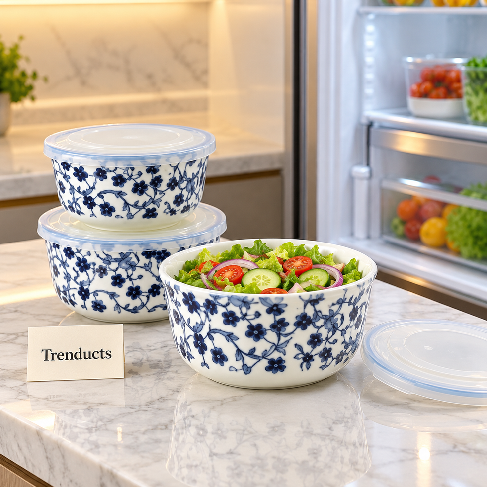 Danny Home Food Container Set - 3 Pcs Blue Floral