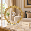 Gold Circular Ring Table Accent - Floral Wreath, Orb