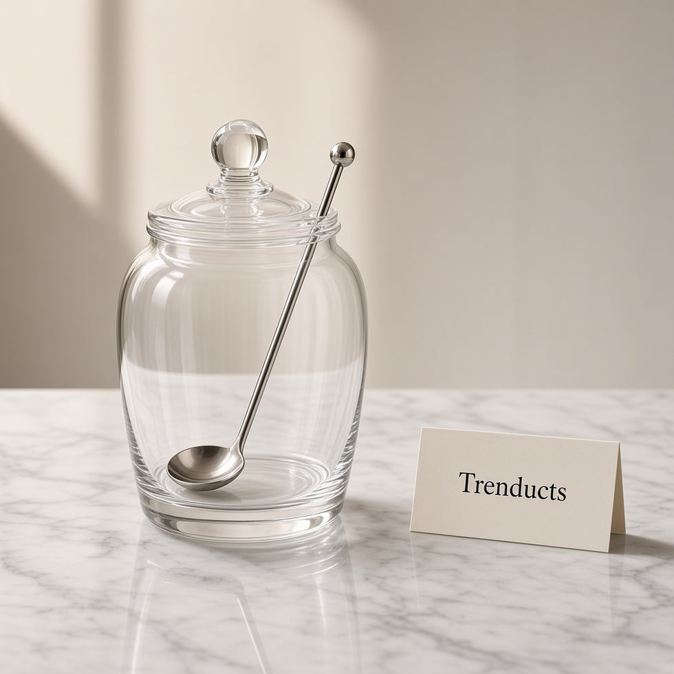 Danny Home Glass Storage Jar with Lid and Spoon