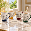 Botanical Line Art Mug - Coloured Handle (Random)