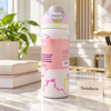 Owala Water Bottle 32 oz - White Pink Ribbon Bow Print