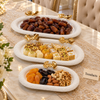 Luxury White Decorative Tray Set - Gold Butterfly Handles