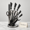 Unique Stainless Steel Knife Set with Rotating Stand
