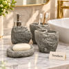 Bathroom Set 4-Piece Rough Rock-Texture Design