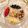 Danny Home Glass Plate - 5 Section Round Gold Rim 33cm