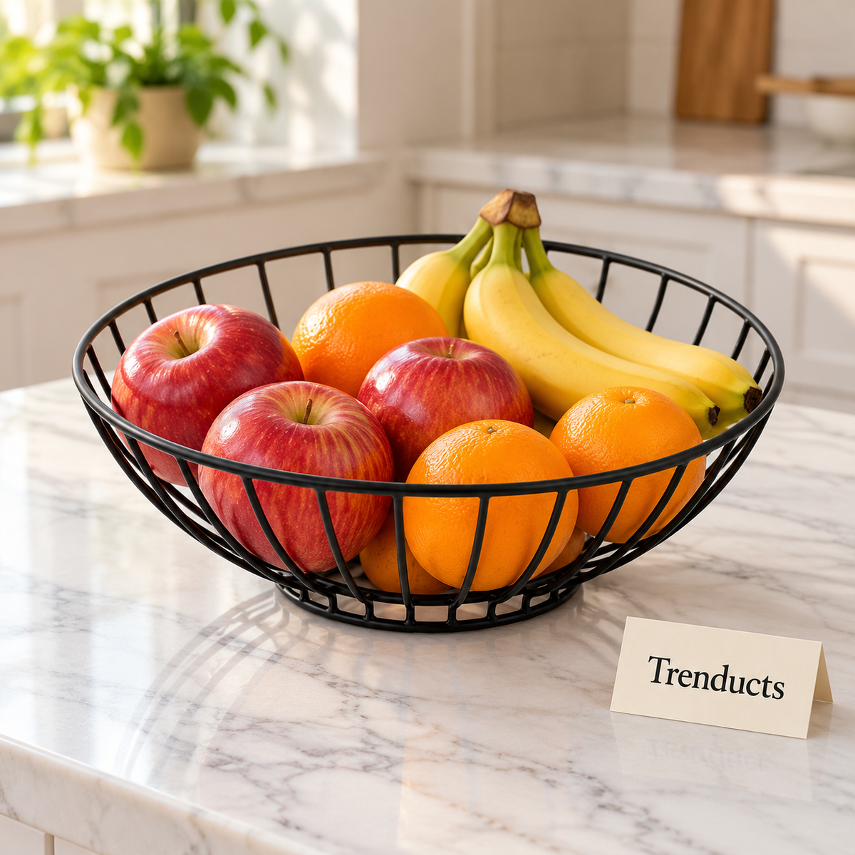 Danny Home Wire Fruit Basket - Black Metal
