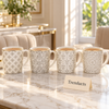 Gold Rim Filigree Mug 370 ml - Grey Pattern (Random)