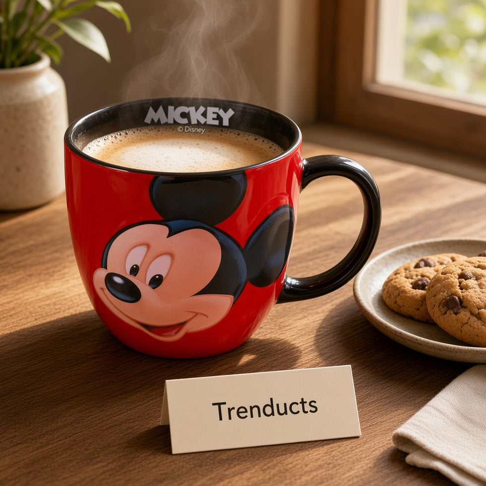 Disney Mickey Mouse Face Mug 550 ml - 3D Ceramic Red