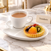 Symphony Monet Snack Set - 2 Piece White Cup and Plate