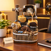 Cascade Tabletop Water Fountain - Rustic Barrel Design