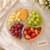 Danny Home Glass Plate - Wave 4 Section Gold Rim 33cm