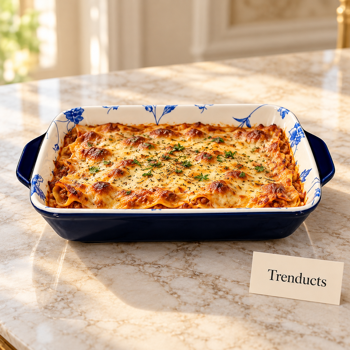 Brilliant Porcelain Baking Dish - Blue Peony Navy