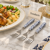 Danny Home Dinner Fork Set - 3 Pcs Blue Floral 19.5 cm