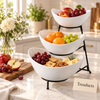 Brilliant 3 Tier Fruit Bowl Stand - Black Frame