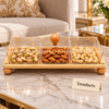 Elegant Dry Fruit Tray with Lid - 3 Compartment Acrylic