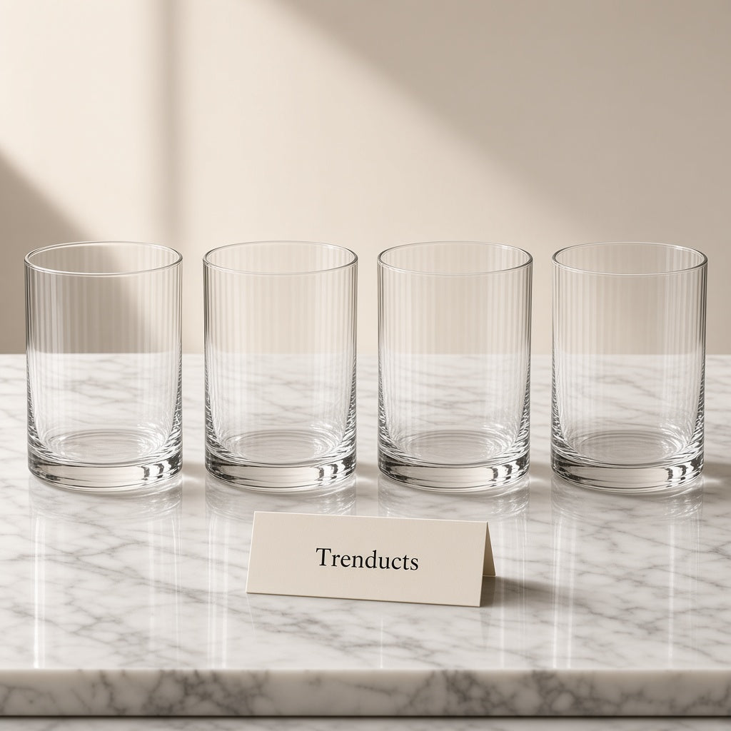 Danny Home Ribbed Glass Tumbler Set of 4 - 330ml