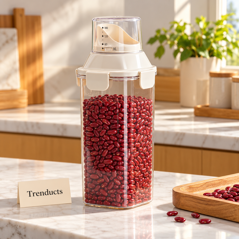 Storage Jar with Measuring Cup - Transparent 1250ml