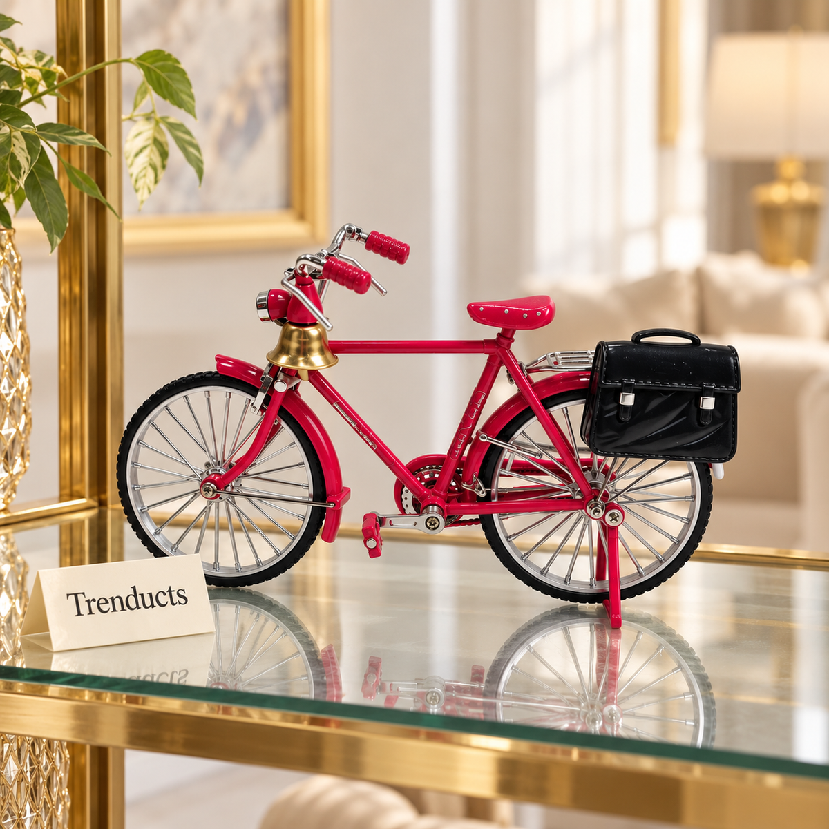 Retro Cycle Miniature - Pink Red Bicycle, Saddle Bag