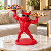 Stylish Red Bulldog Butler - Double Tray Holder