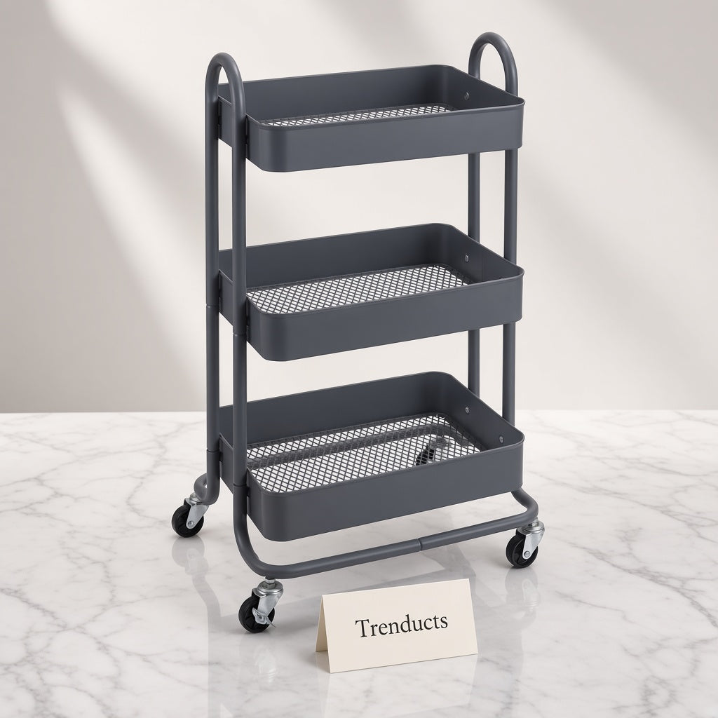 Metal 3 Tier Rolling Utility Cart with Wheels