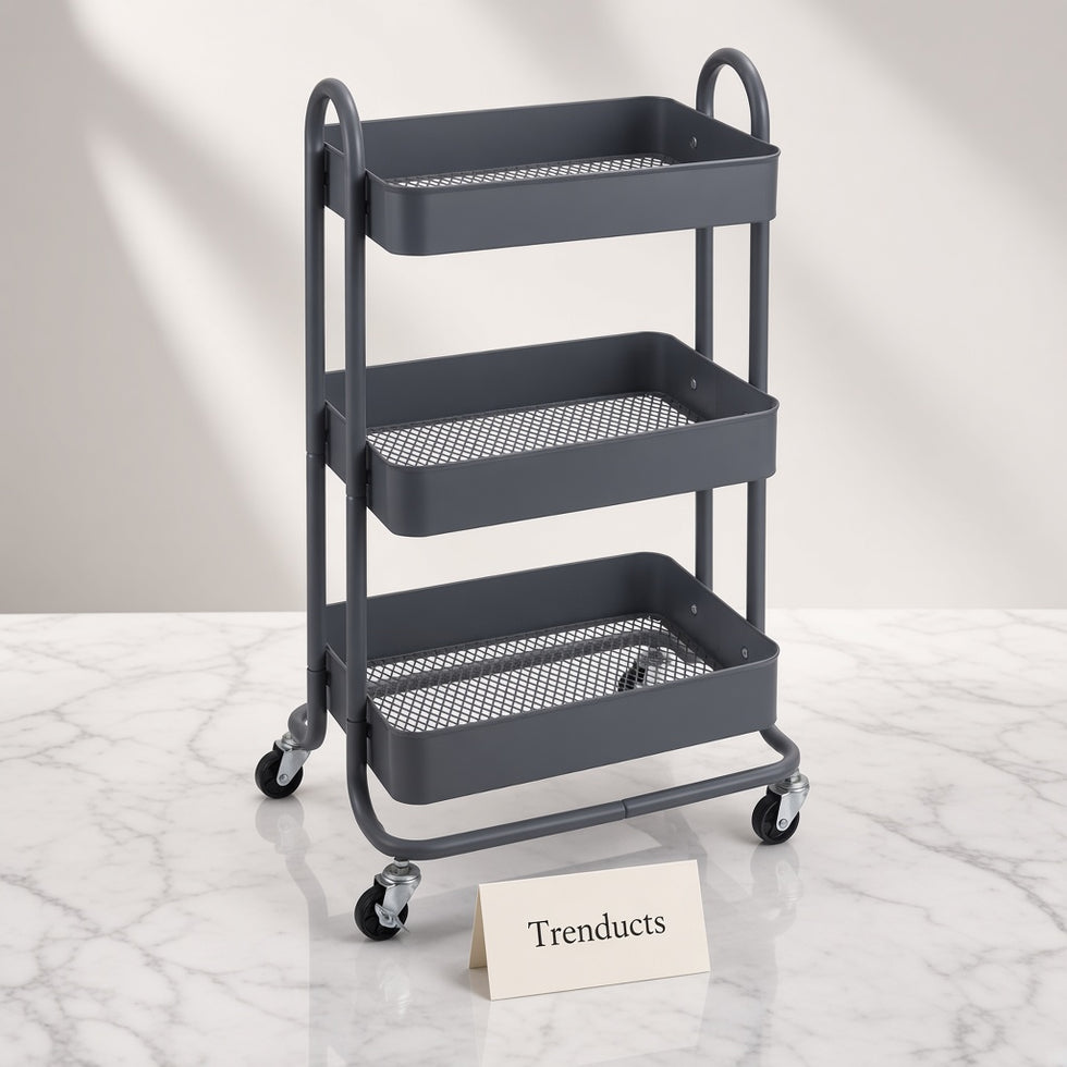 Metal 3 Tier Rolling Utility Cart with Wheels