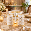 Brilliant 16 Piece Marble Soup Set with Candle Stand