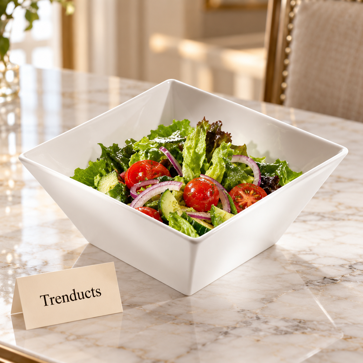 Symphony Square Bowl 26 x 11 cm - White Serving Bowl