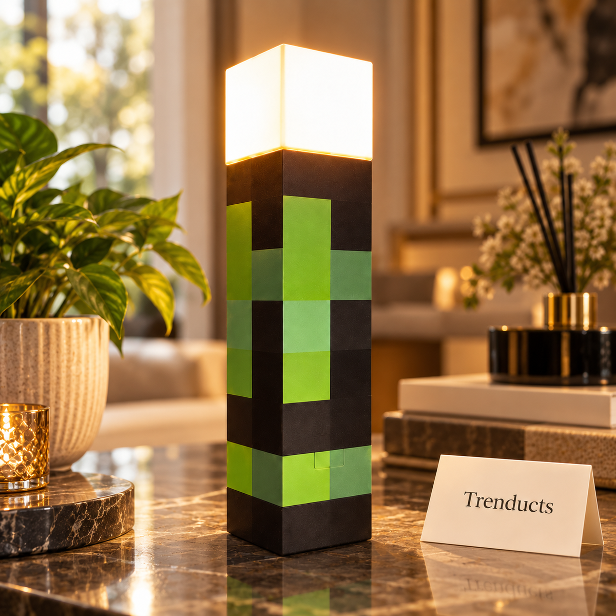 RGB Pixel Minecraft Torch Lamp with 16 Colours - USB Powered Gaming Light
