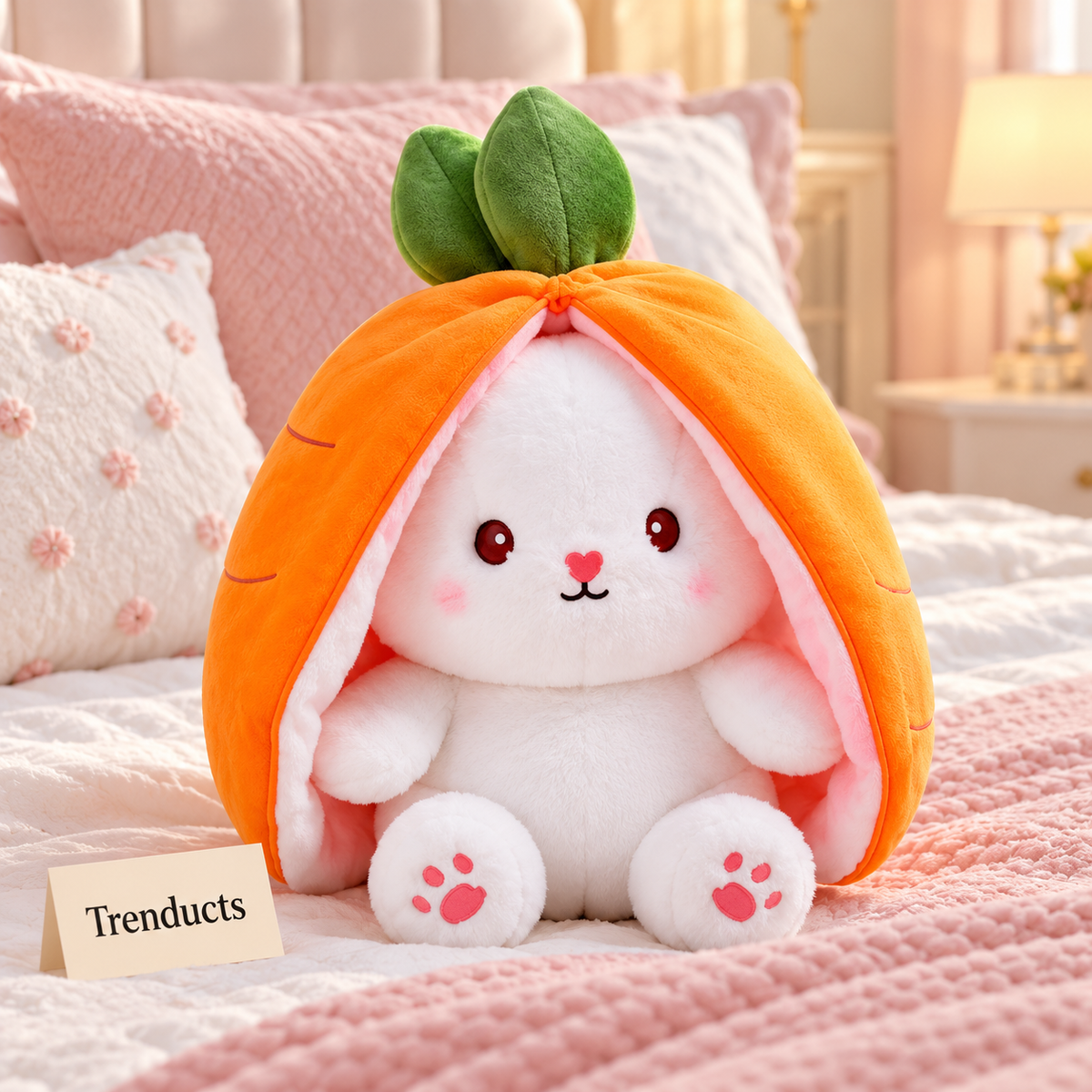 Rabbit Plush Toy - 2-in-1 Reversible Carrot Bunny