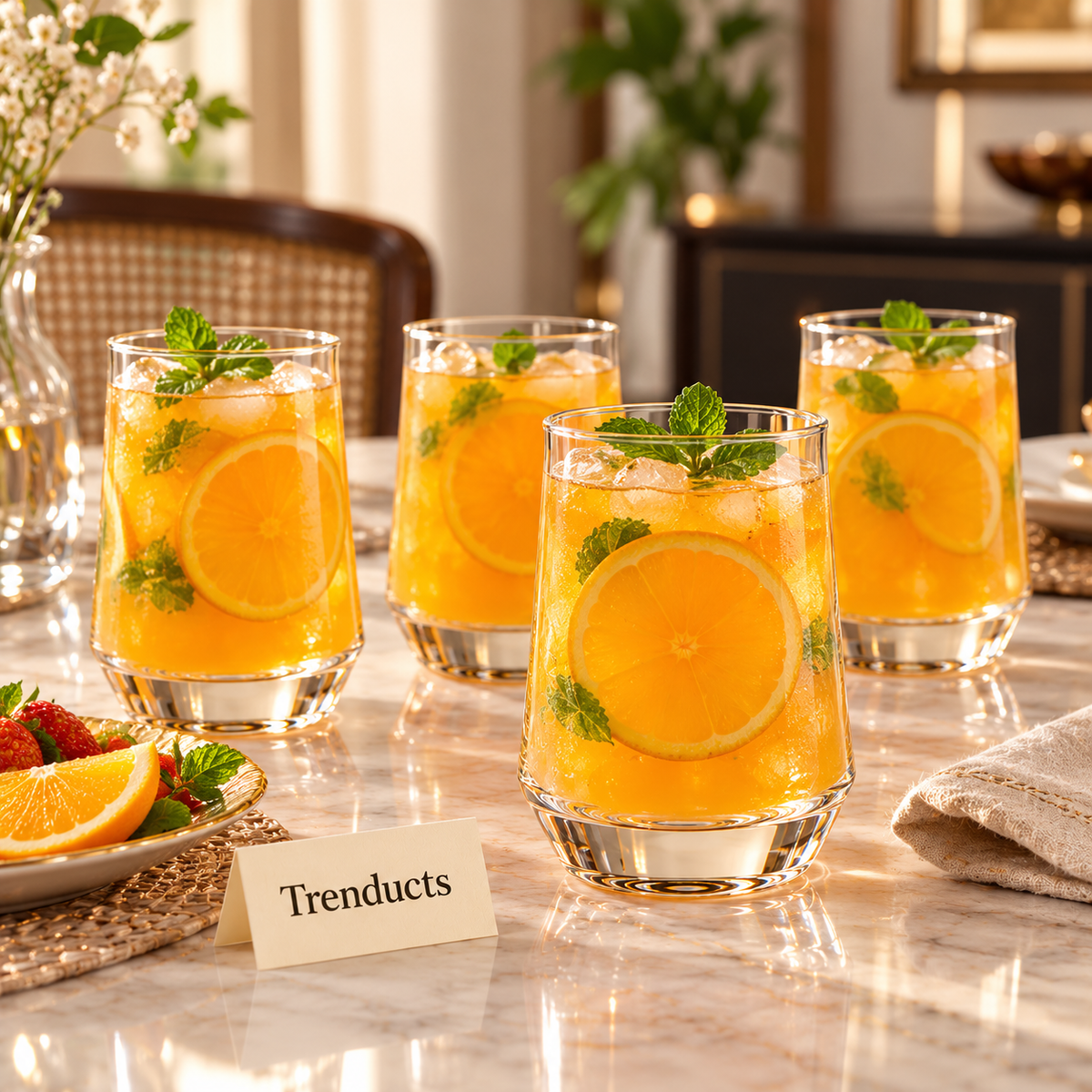 Danny Home Glass Tumbler Set - 4 Pcs 396ml Tapered