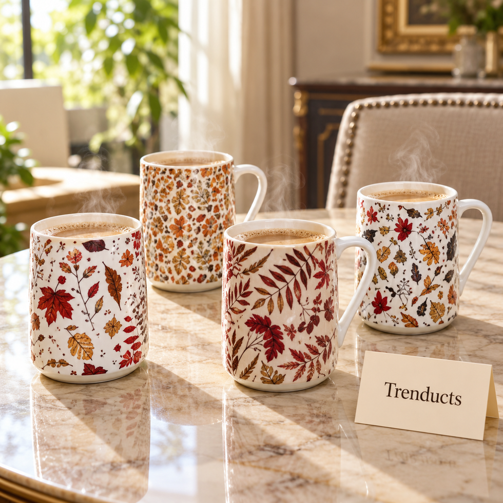 Autumn Print Mug 420 ml - Leaves & Flowers (Random)