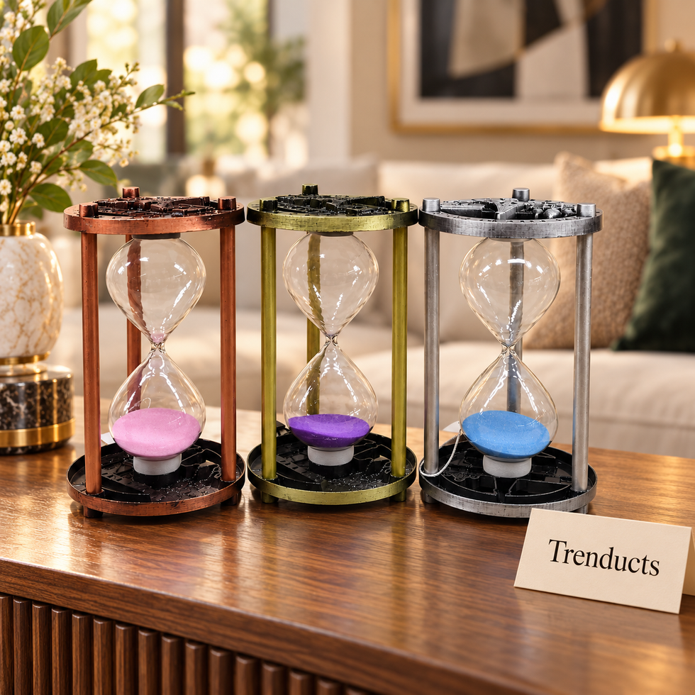 10 Minute Metal Hourglass Sand Timer with Embossed Antique Frame (Random Color)