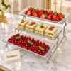 Danny Home 3 Tier Serving Tray - Glass with Silver Stand