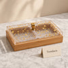 Bamboo Dry Fruit Tray with Acrylic Lid - 2 Sections